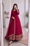 Ssc 733 Heavy Fandy Silk With Embroidery Work Readymade Suits